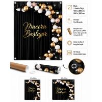 Macera Başlıyor Okula Dönüş Fotoğraf Panosu – Siyah Gold