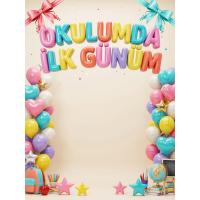 Okulumda İlk Gün Fotoğraf Panosu – Renkli Balonlar 2