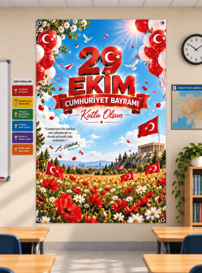 29 Ekim Cumhuriyet Bayramı Branda Pano – Model 9