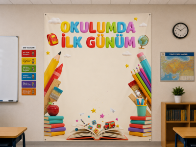 Okulumda İlk Gün Fotoğraf Panosu – Okul Malzemeleri